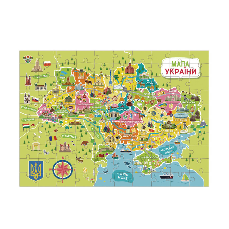 Пазли класичні "Карта України", 100 елементів - Зображення 5